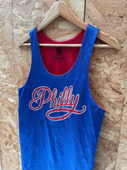 Vintage Philly Blue Red Mesh Basketball Jersey Tank Top Size S by Body Bags