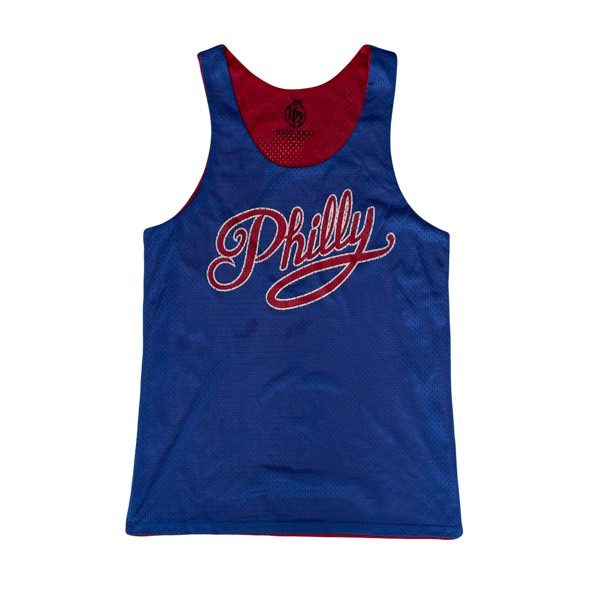 Vintage Philly Blue Red Mesh Basketball Jersey Tank Top Size S by Body Bags