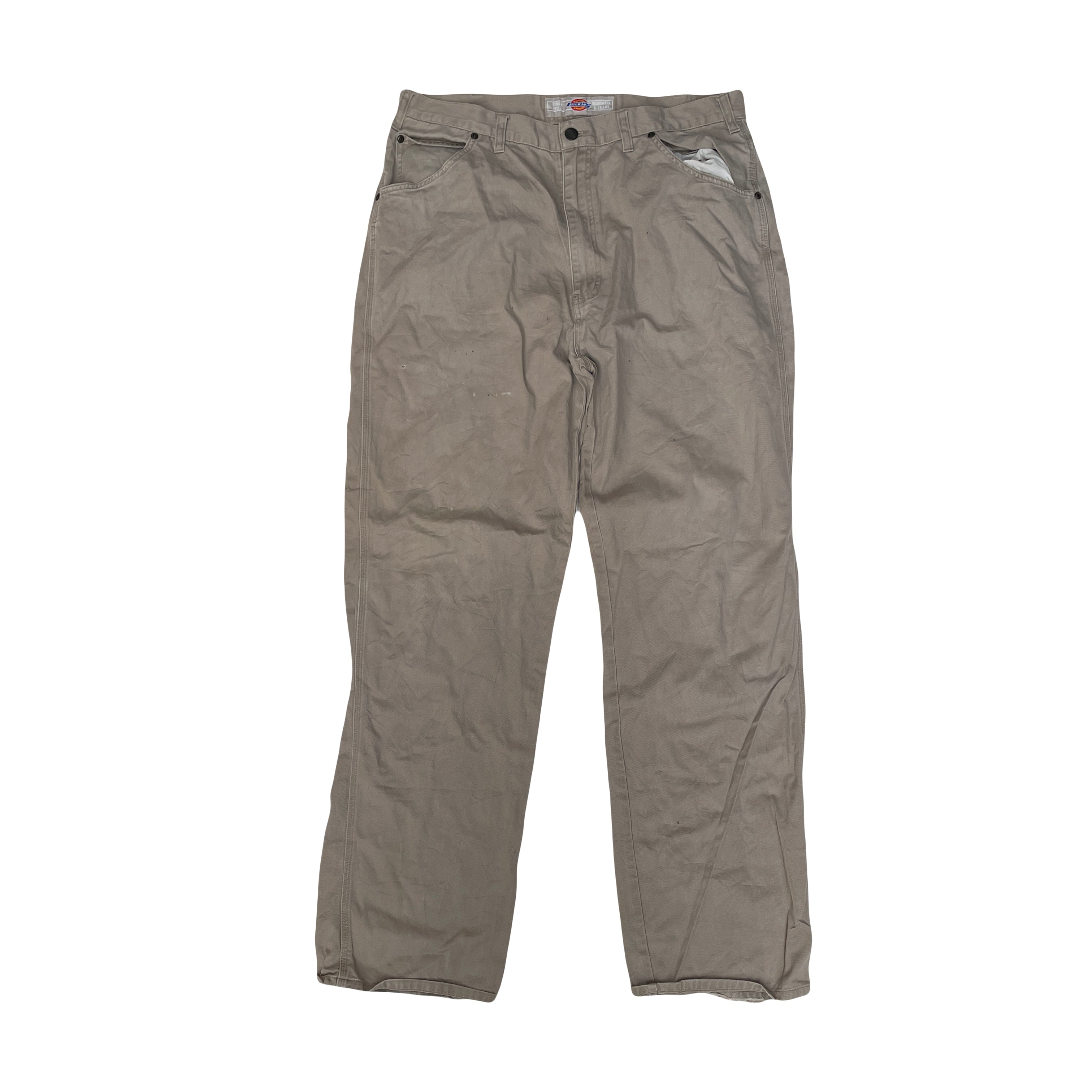 Vintage Dickies Men's 36x34 Khaki Work Pants Loose Fit Casual Durable