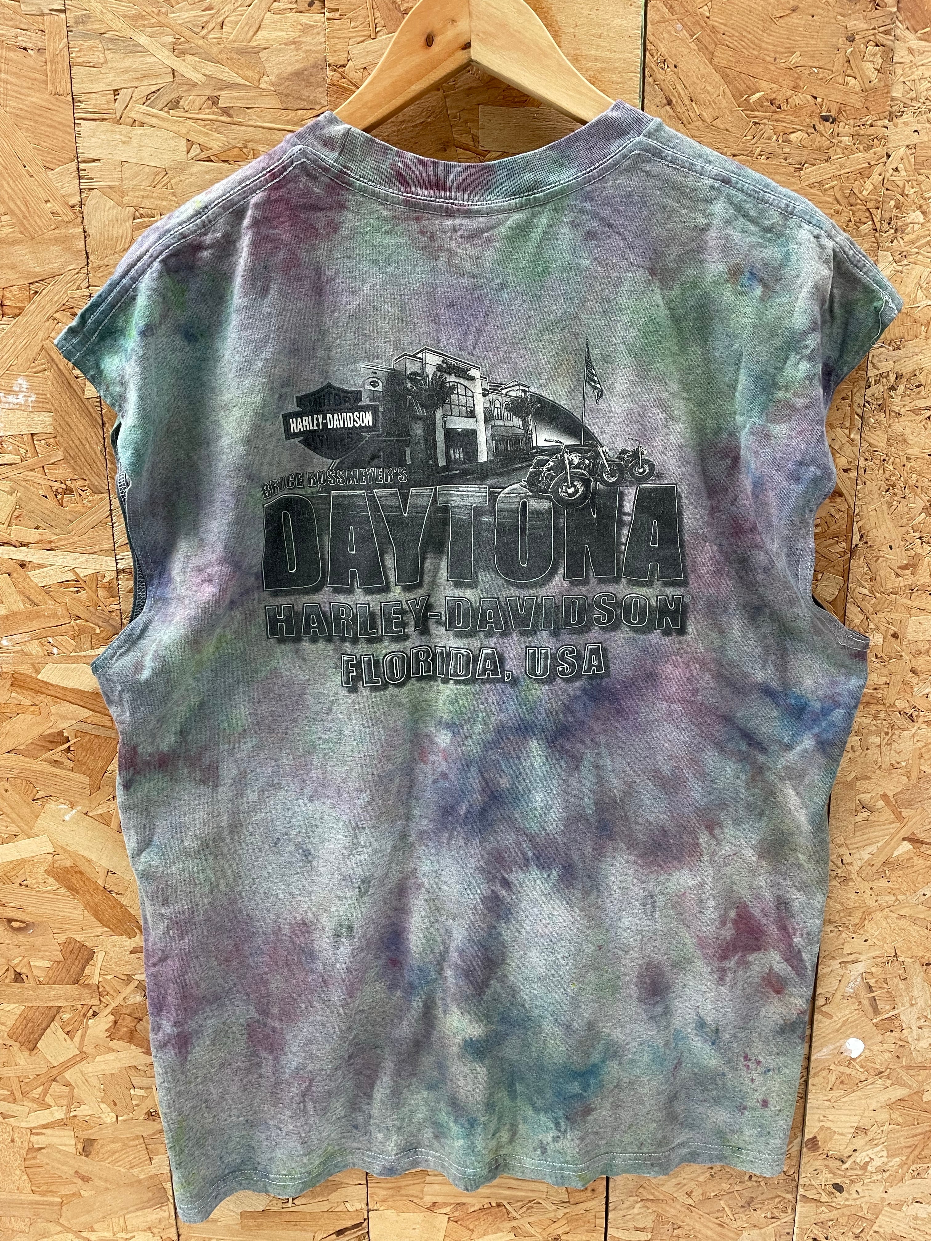 Vintage Harley-Davidson Grungy Tie-Dye Sleeveless Shirt XL Vintage Graphic Tee