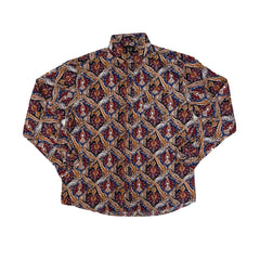 Vintage AMPARO Men's Size XL 43 Paisley Print Long Sleeve Button-Down Crazy Shirt