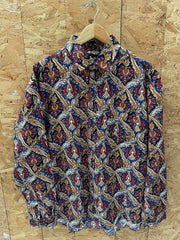 Vintage AMPARO Men's Size XL 43 Paisley Print Long Sleeve Button-Down Crazy Shirt