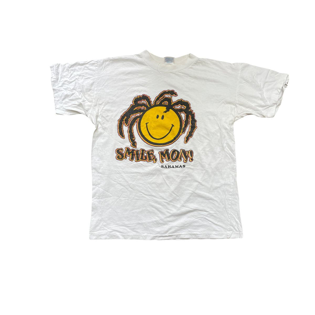 Vintage 90s Smile Mon Bahamas Single Stitch T-Shirt - Size L - White