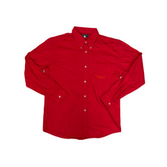 Vintage Y2K Coca-Cola Red Long Sleeve Button Down Shirt Size 41 L