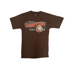 Disney Grumpy Town T-Shirt Brown Adult Size S Short Sleeve Graphic Tee