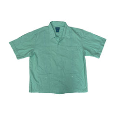 Vintage 90s Men's Mint Green Embroidered Guayabera Shirt Size XL by TropicCool