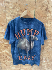 Vintage Hump Day Camel Tie Dye Graphic Tee Shirt Blue Size L by 3D Tees