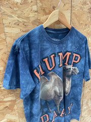 Vintage Hump Day Camel Tie Dye Graphic Tee Shirt Blue Size L by 3D Tees