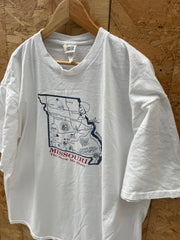 Vintage 90s Single Stitch White Missouri Map Graphic T-Shirt XL by Red Eraser