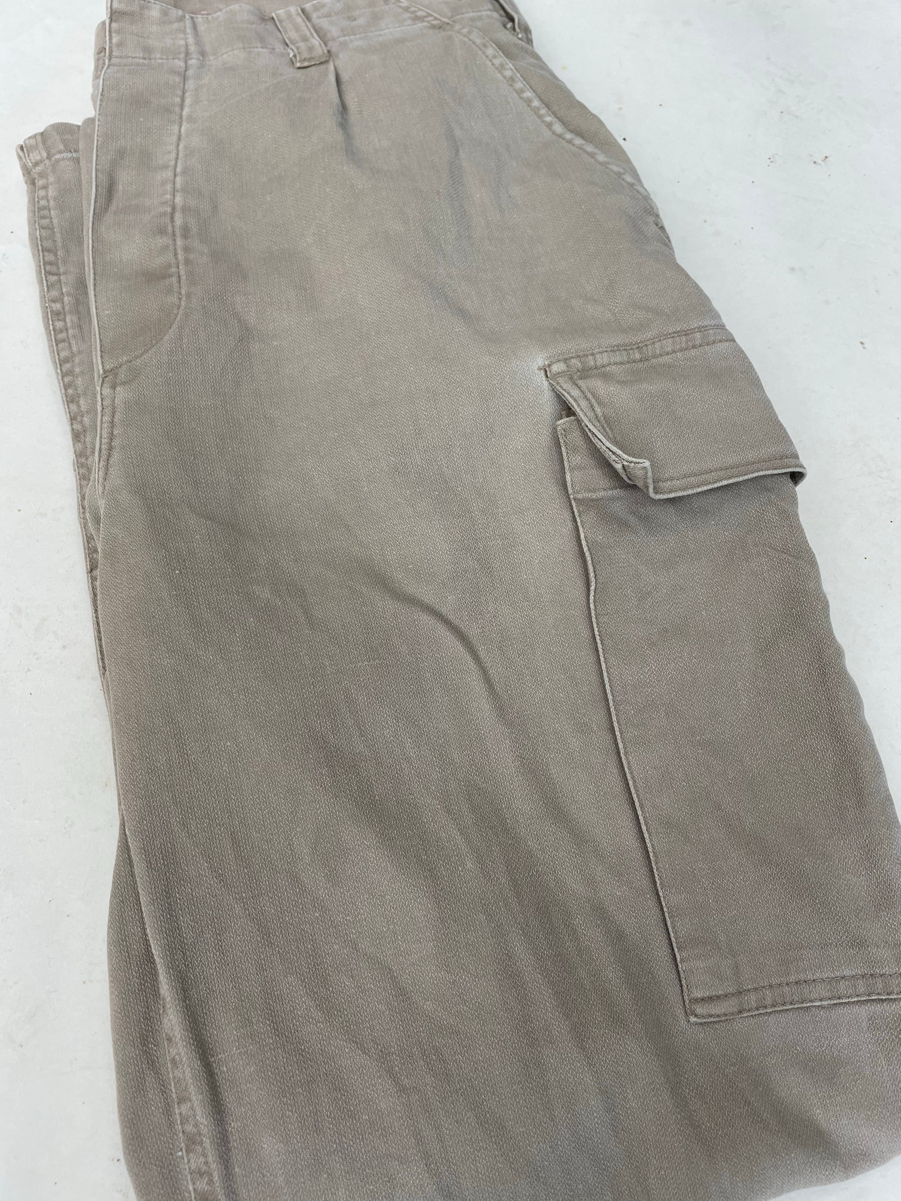 Vintage German Army Faded Sand Ripstop Men's Cargo Pants Size W32 L32