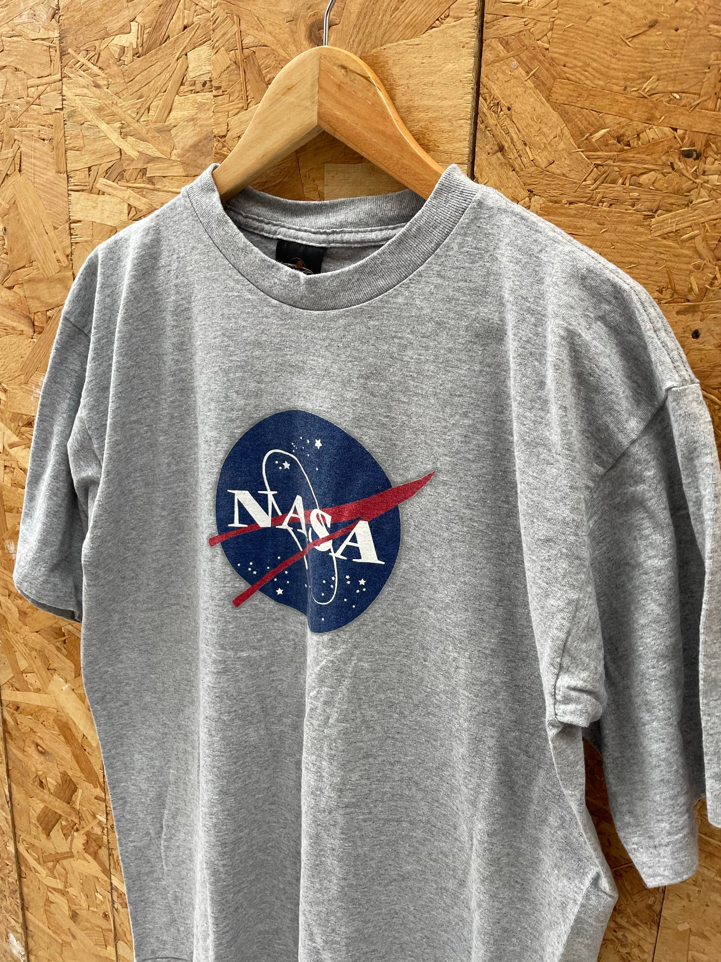 Vintage 90s Single Stitch NASA Graphic T-Shirt - Gray - Size L by Prairie Mountain