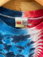 Vintage 90s Single Stitch Tie Dye T-Shirt - Men's Size M - Red &amp; Blue