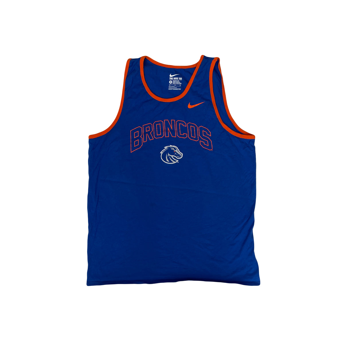 Nike Broncos XL Blue Orange Men's Athletic Tank Top Basketball Shirt