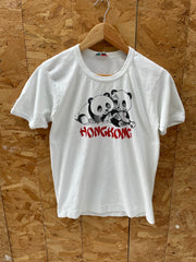 Vintage 90s Hong Kong Panda Single Stitch T-Shirt Size M White