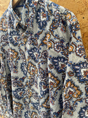 Vintage Y2K Paisley Print Long Sleeve Button Up Shirt Mens Size XL