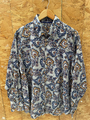 Vintage Y2K Paisley Print Long Sleeve Button Up Shirt Mens Size XL
