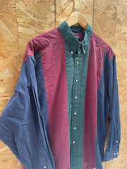 Roundtree &amp; Yorke Men's L Colorblocked Long Sleeve Button Down Shirt