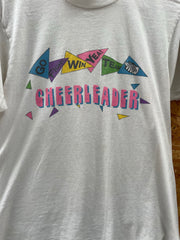 Vintage 90s Screen Stars Cheerleader Single Stitch T-Shirt - White - Size L