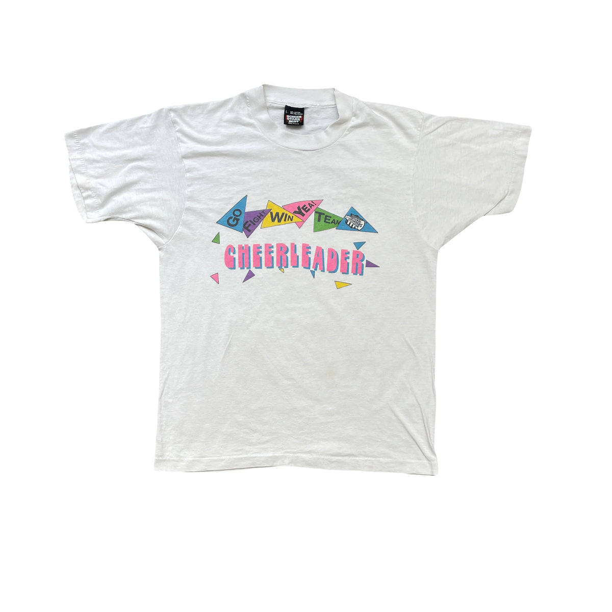 Vintage 90s Screen Stars Cheerleader Single Stitch T-Shirt - White - Size L
