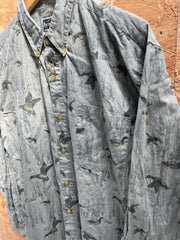 Vintage Y2K Duck Print Men's Long Sleeve Shirt Size L by Field &amp; Stream