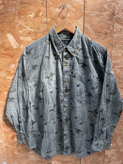 Vintage Y2K Duck Print Men's Long Sleeve Shirt Size L by Field &amp; Stream