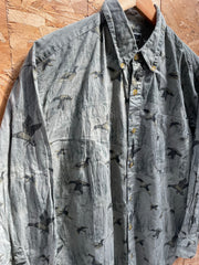 Vintage Y2K Duck Print Men's Long Sleeve Shirt Size L by Field &amp; Stream