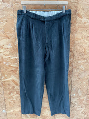 Vintage Charcoal Dark Gray  Relaxed Fit Jumbo Corduroy Pants Size 34x31