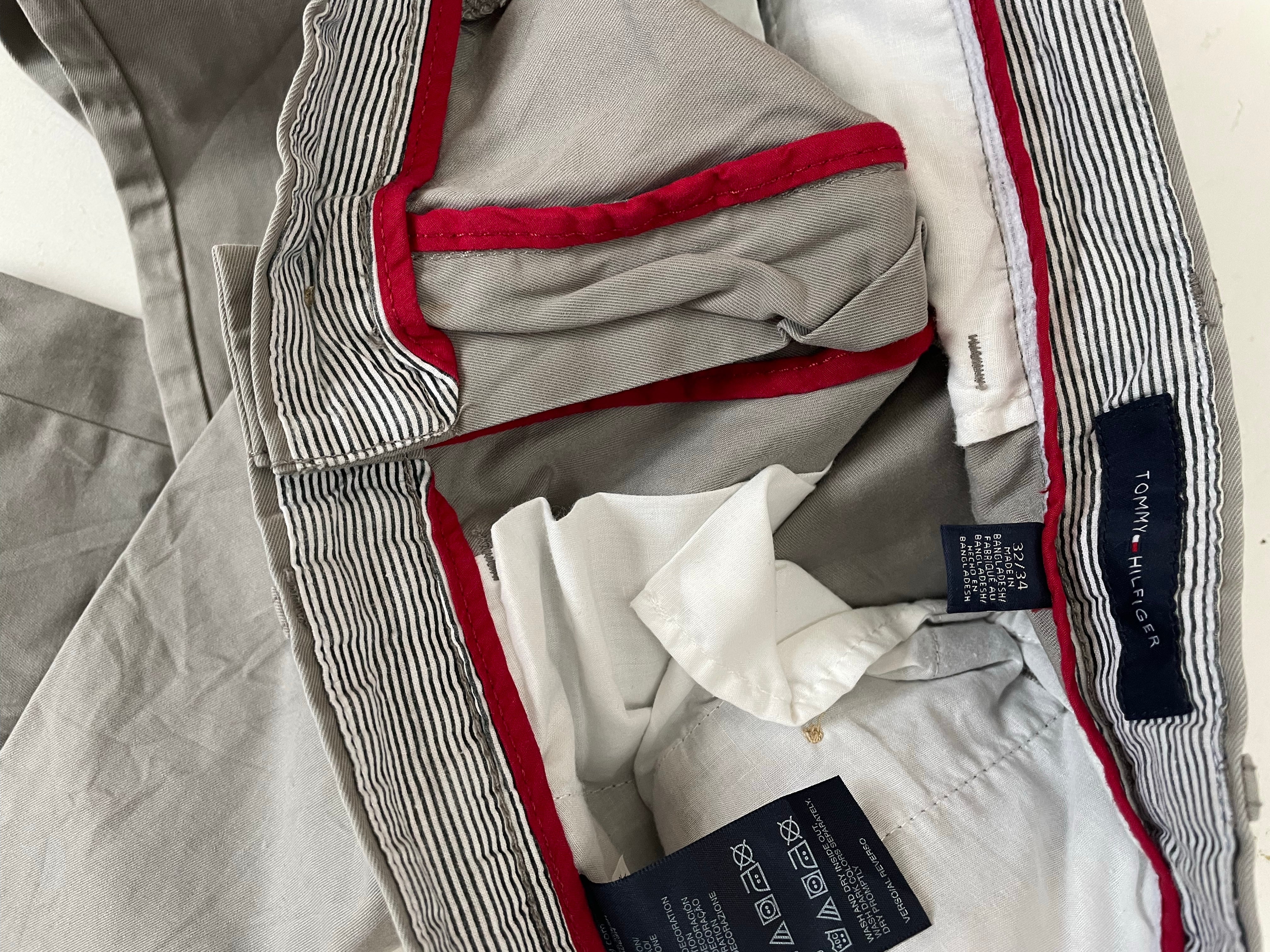 Tommy Hilfiger Men's 32x34 Khaki Pants Chino Trousers Gray Beige