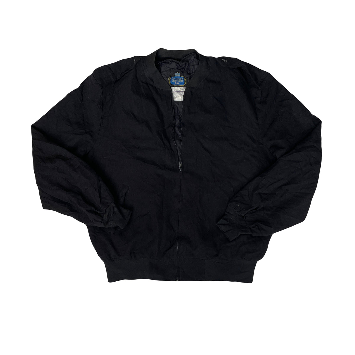 Vintage Neptune Garment Co. Men's Size 48 L Black Bomber Jacket