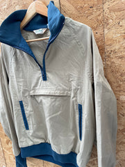 Vintage L.L.Bean Beige &amp; Navy 1/4 Zip Pullover Jacket Size M