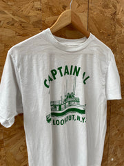 Vintage 80s Captain AL Pt. Lookout, N.Y. Boat Graphic Single Stitch T-Shirt M
