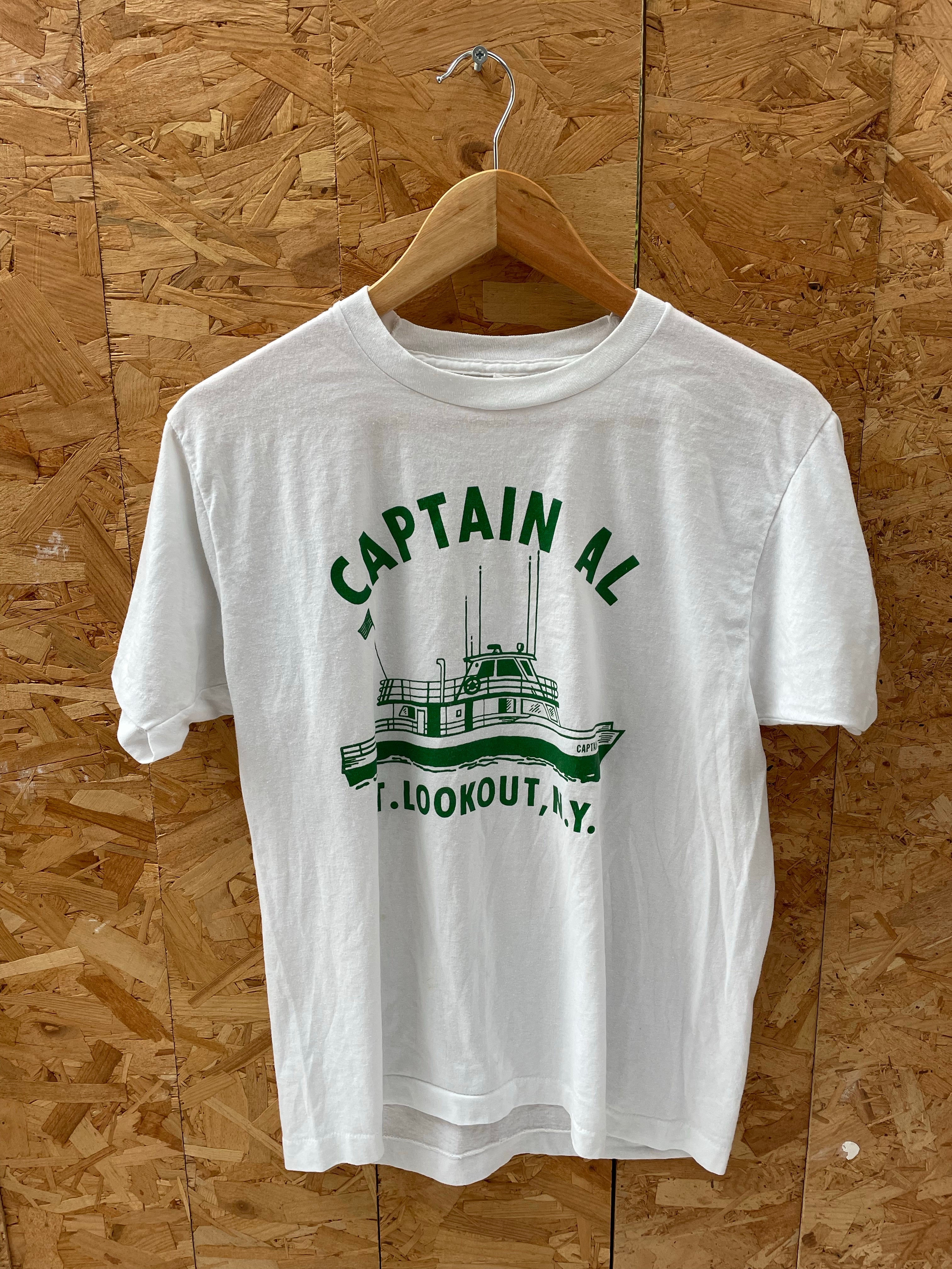 Vintage 80s Captain AL Pt. Lookout, N.Y. Boat Graphic Single Stitch T-Shirt M