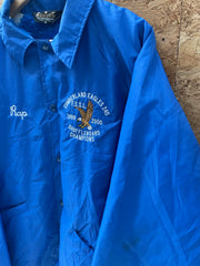 Vintage 80s Blue Coach Jacket Cumberland Eagles Shuffleboard Size XL by Auburn