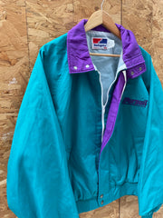 Vintage 90s Swingster Pursuit Jacket Teal Purple XL Retro Windbreaker BNWT