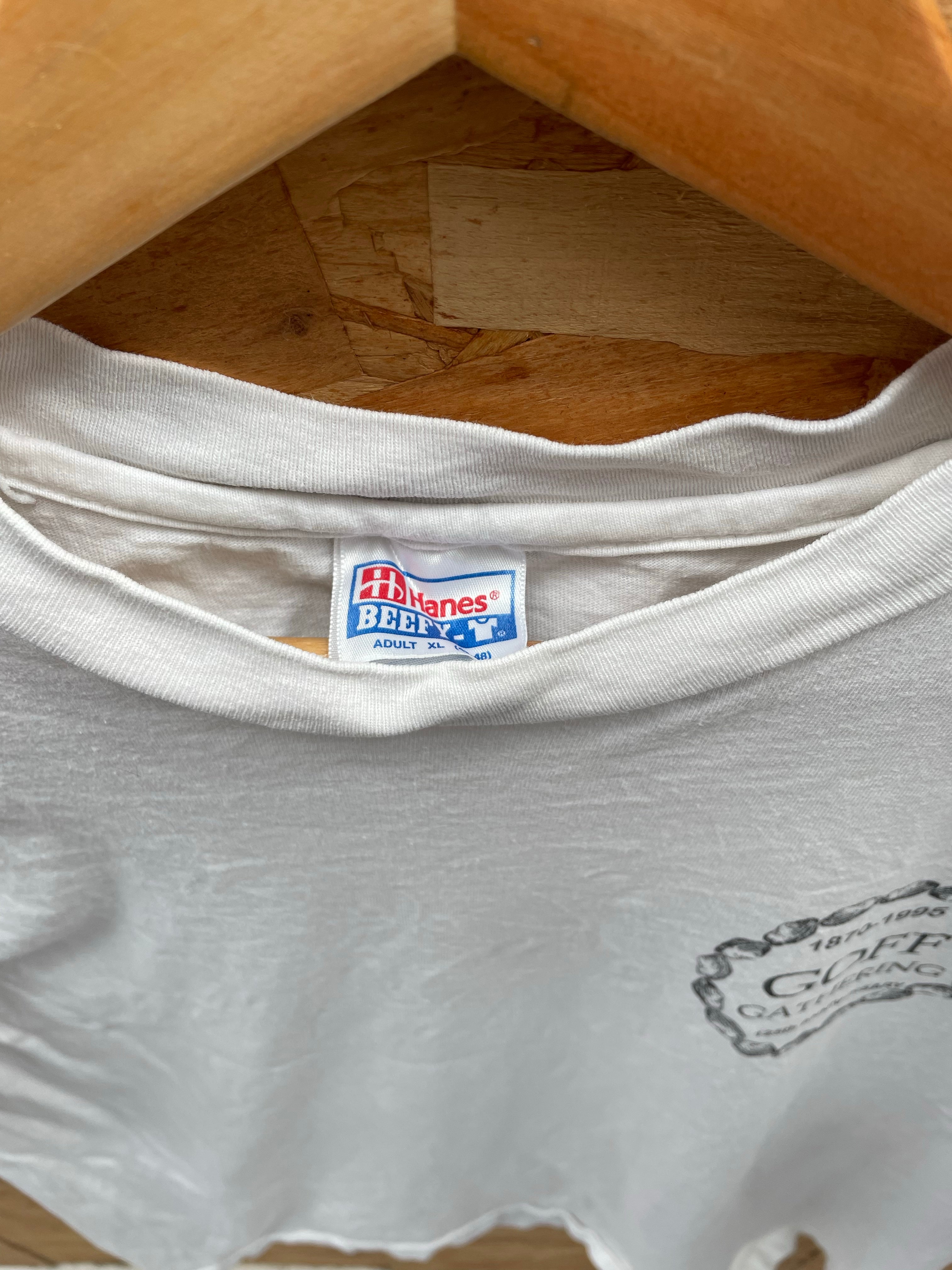 Vintage 90s Hanes Single Stitch Goff Gathering T-Shirt XL White