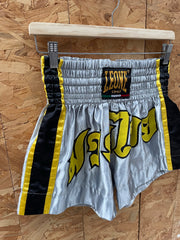 Leone 1947 Muay Thai Shorts Silver/Yellow/Black Size M/S
