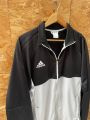 Vintage Y2K Adidas Men's Size XXL Black &amp; White Track Jacket Zip-Up