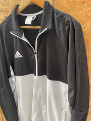 Vintage Y2K Adidas Men's Size XXL Black &amp; White Track Jacket Zip-Up