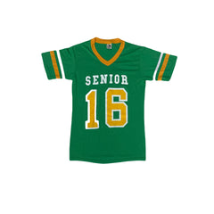 Adult S Green &amp; Gold 'Senior 16' Vintage Style USA College Sport T-Shirt