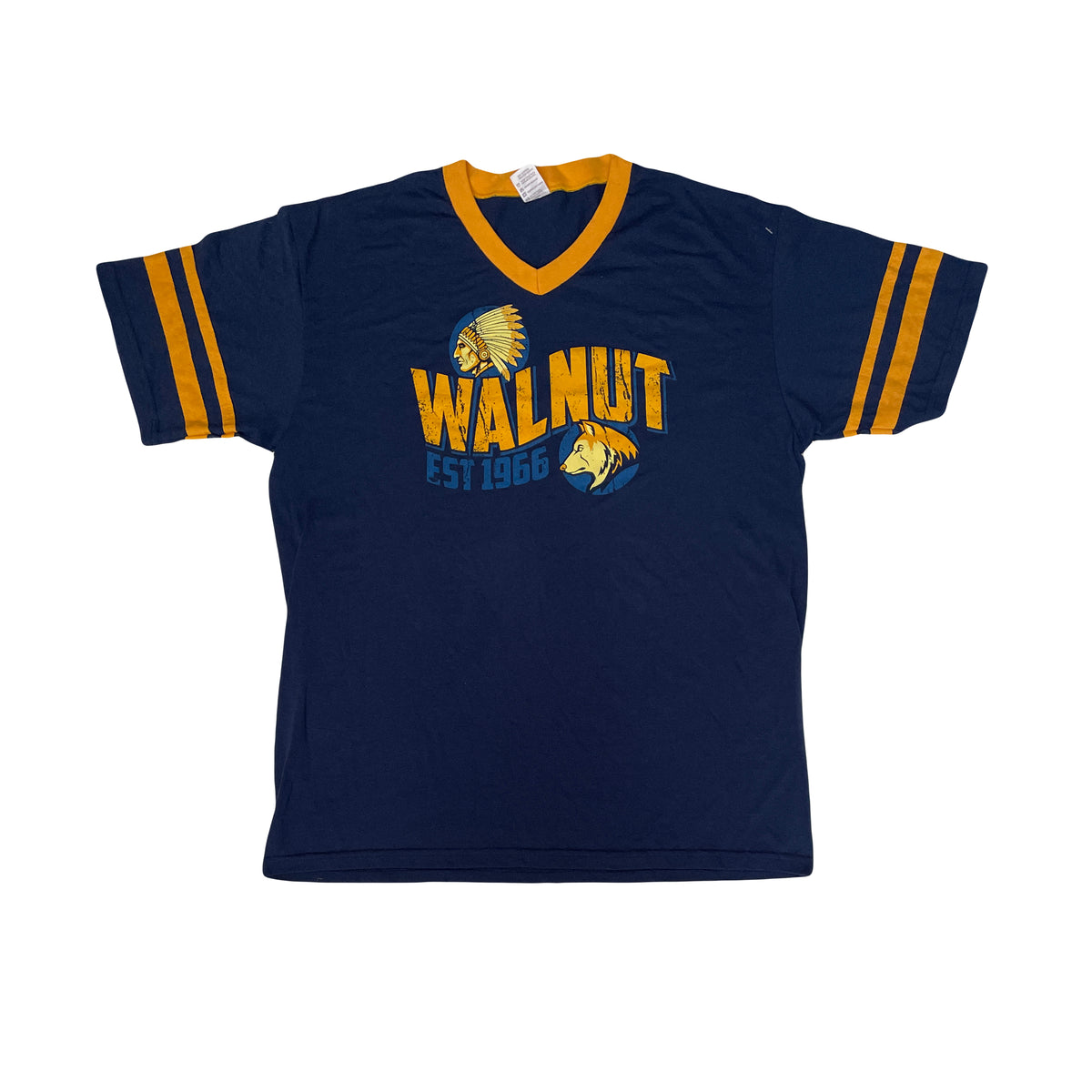 Augusta Sportswear Adult XL V-Neck T-Shirt - Navy Yellow - Walnut USA