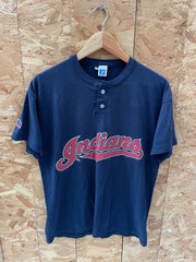 Vintage Russell Athletic Cleveland Indians Baseball T-Shirt  Size M Navy