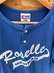 Vintage 90s Eagle USA Roselle Medinah Baseball Tee Shirt Large Blue
