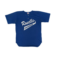 Vintage 90s Eagle USA Roselle Medinah Baseball Tee Shirt Large Blue