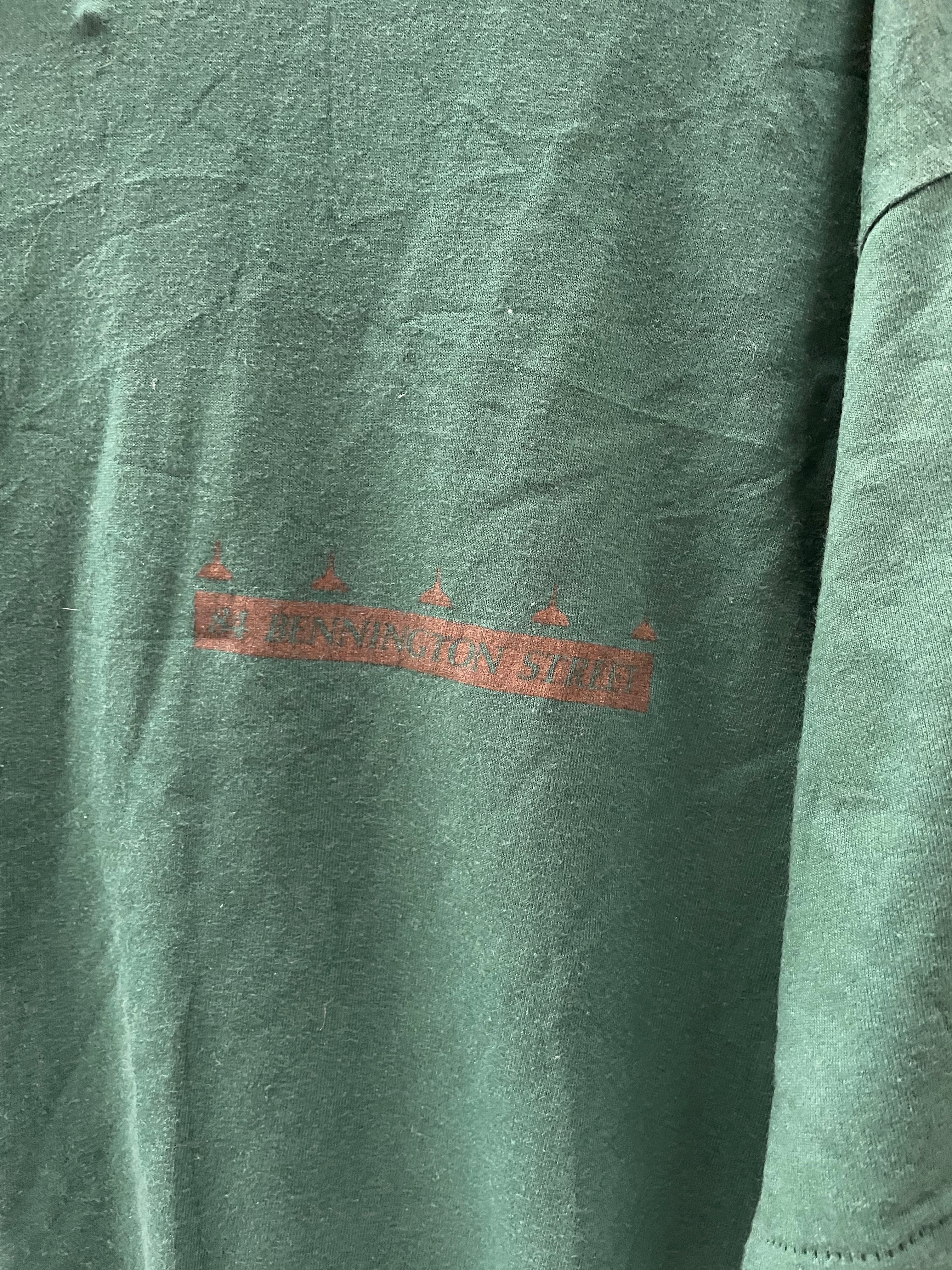 Vintage 90s Single Stitch Hanes XL Dark Green T-Shirt Graphic Tee