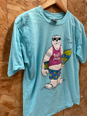 Vintage 90s Oneita Power T Shirt L San Diego Party Animal Graphic Blue