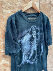 Vintage The Mountain T-Shirt Size XXL Charcoal Black Tie-Dye Pirate Graphic
