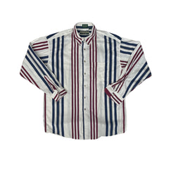 Vintage Reed James Loafers White Striped Preppy Shirt Mens L