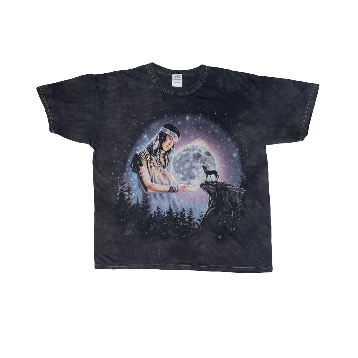 Vintage XL Dark Gray Native American T-Shirt Graphic Tee