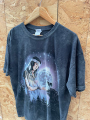 Vintage XL Dark Gray Native American T-Shirt Graphic Tee