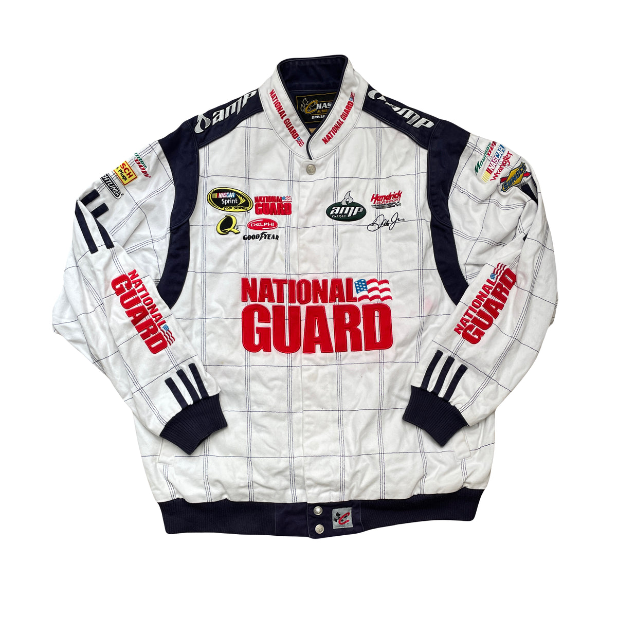 Vintage Dale Earnhardt Jr. National Guard Chase Authentic Nascar Jacket XL White